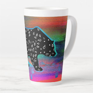 Caneca De Café Latte Cores Claras do Norte de Espírito Urso Preto