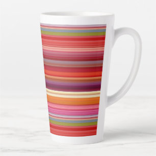 Caneca De Café Latte Cores listradas vintage fofas