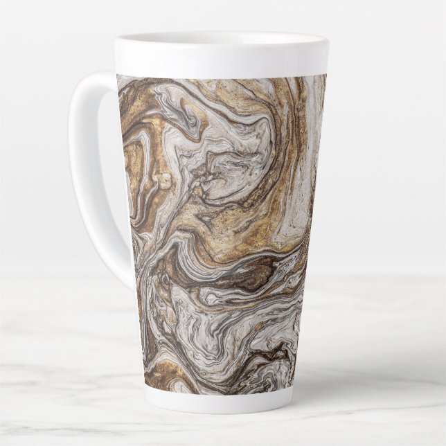 Caneca De Café Latte cores marrons líquidas glamour 001 (Ângulo esquerdo)