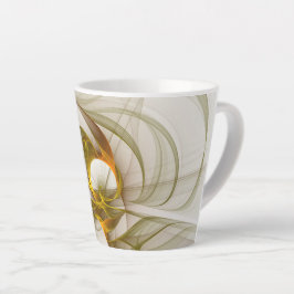 Caneca De Café Latte Cores Modernas Abstratas de Metal Precioso Fractal