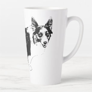 Caneca De Café Latte Corgi Alegre sob as Estrelas