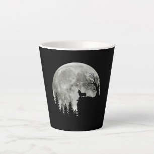 Caneca De Café Latte Corgi Sobre Presentes De Halloween No Sangue Da Mo