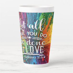 Caneca De Café Latte Corinthians 16-14 Love