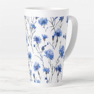 Caneca De Café Latte Cornflower Latte Mug White Blue