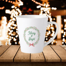 Caneca De Café Latte Coroa de Férias Alegre e Brilhante