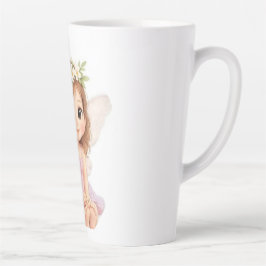 Caneca De Café Latte Coroa de Flor Mágica Fofa Bebê Fada