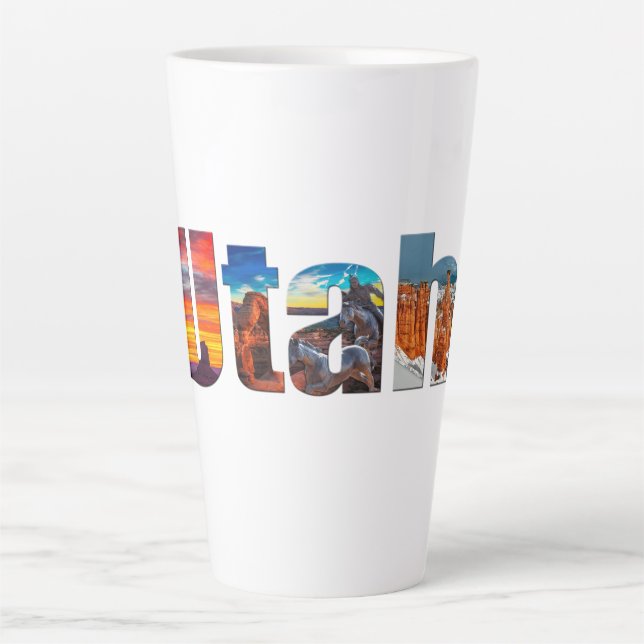 Caneca De Café Latte Corôas de Utah (Frente)