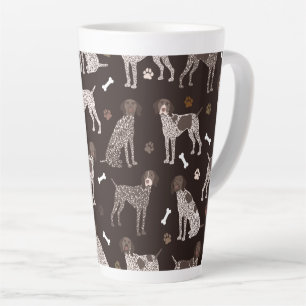 Caneca De Café Latte Corpo de Ponta Alemão Curto e Impressão de Pata