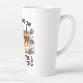 Caneca De Café Latte Correndo em Cafeína & Mahjong