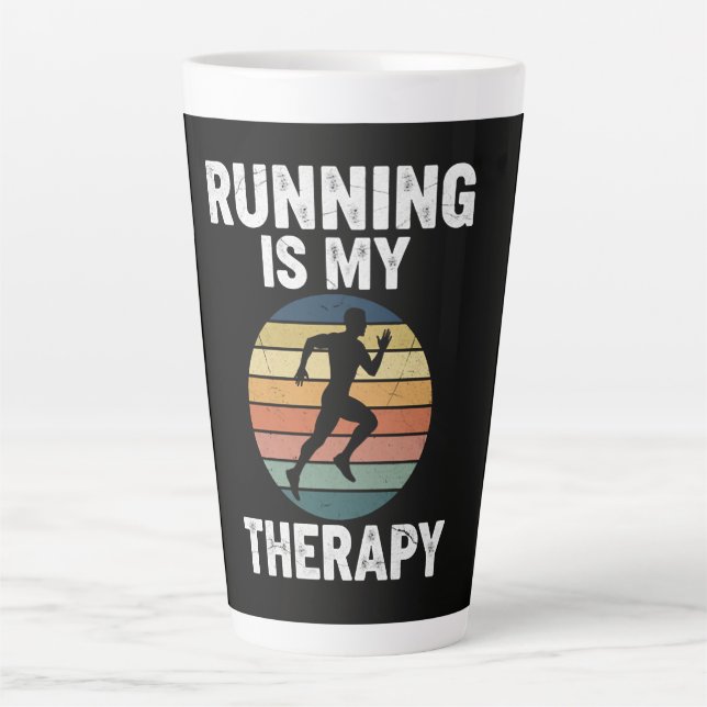 Caneca De Café Latte Correr É Minha Terapia (Frente)