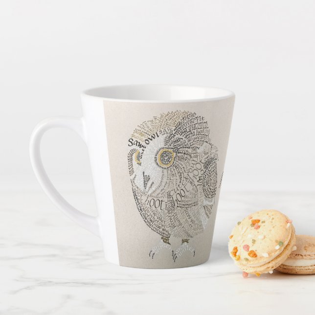 Caneca De Café Latte Coruja Calligram Latte Mug (In Situ)