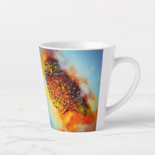 Caneca De Café Latte Coruja salpicada