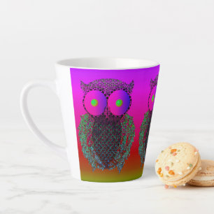 Caneca De Café Latte corujas!