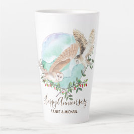 Caneca De Café Latte Corujas Personalizadas