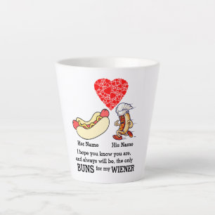 Caneca De Café Latte Costume de Casais modernos e amantes de salsicha