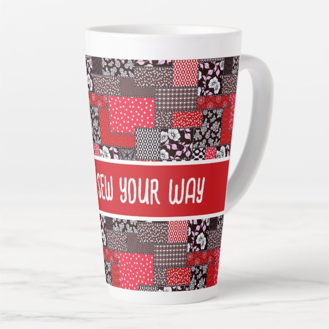 Caneca De Café Latte Costura Personalizada Patchwork Costure ao Seu Gos (Ângulo direito)