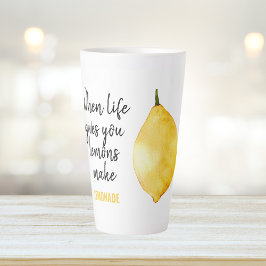 Caneca De Café Latte Cota Amarelo Limão Engraçado Moderno
