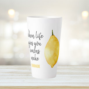 Caneca De Café Latte Cota Amarelo Limão Engraçado Moderno