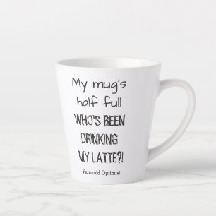 Caneca De Café Latte Cota de Amantes de Café Otimista Funny Paranoid