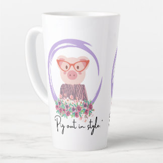 Caneca De Café Latte cota de porco - porco ao estilo