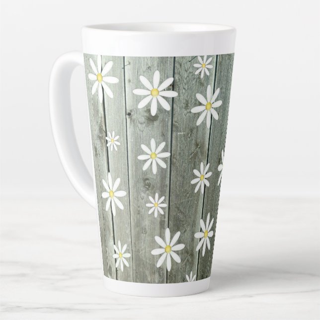 Caneca De Café Latte Cottage Daisy (Ângulo esquerdo)