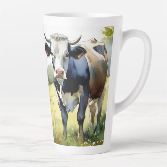 Caneca De Café Latte Cow (w/ matching lined journal) (Direita)