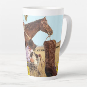 Caneca De Café Latte Cowboy de girassol Cowboy Tropa Latente