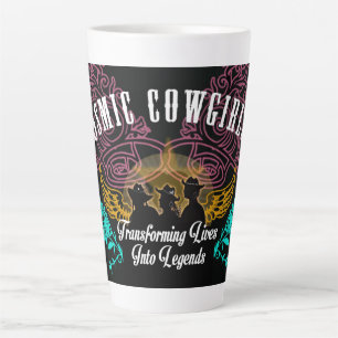 Caneca De Café Latte Cowgirl Cósmicas - Vive em lendas