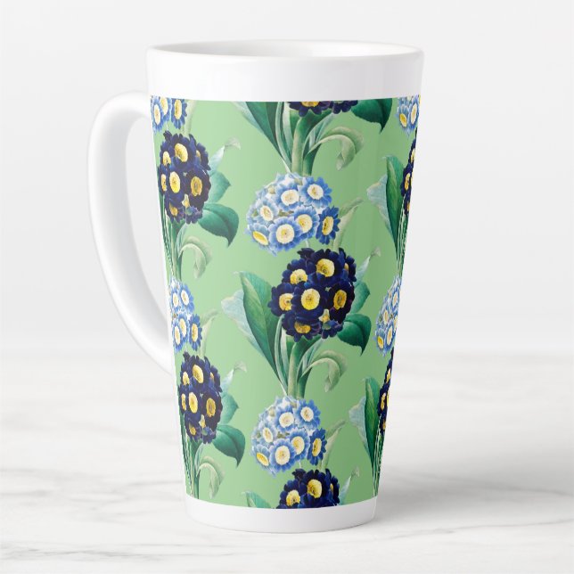 Caneca De Café Latte Cowslip Primrose Botânica (Ângulo esquerdo)
