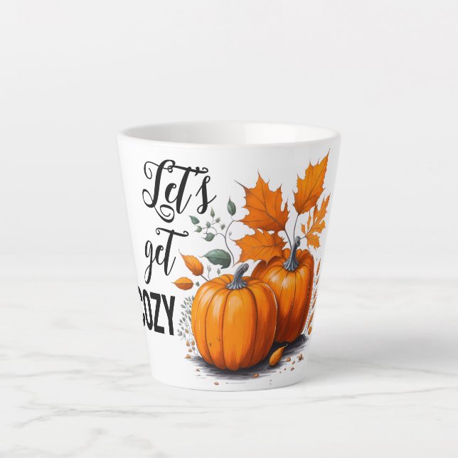 Caneca De Café Latte Cozy Autumn (Frente)