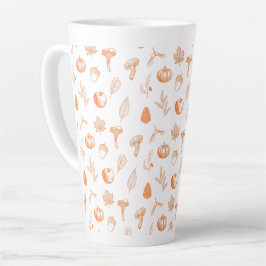 Caneca De Café Latte Cozy Autumn Pattern