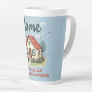 Caneca De Café Latte Cozy Cottagecore Casa Branca