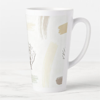 Caneca De Café Latte Cozy  Minimal Winter Aesthetic Pattern  