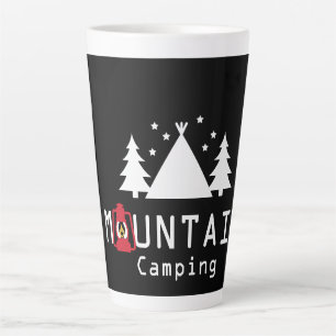 Caneca De Café Latte Crachá moderno para acampamento nas montanhas