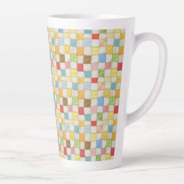 Caneca De Café Latte CRAZY QUILT Tall Latte Mug (Direita)