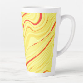 Caneca De Café Latte Creme de manga, com derrame curvo de vermelho ou c