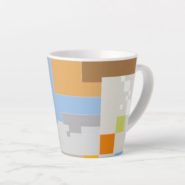 Caneca De Café Latte Criação de Padrão Abstrato (Ângulo direito)