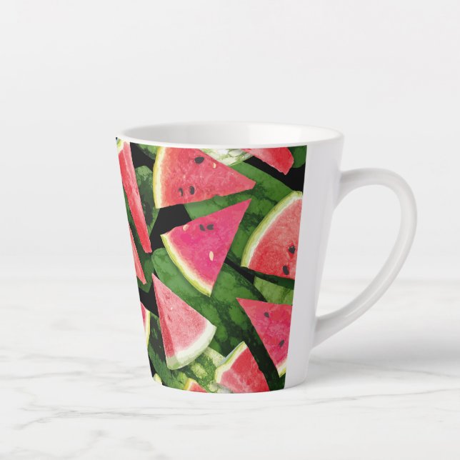 Caneca De Café Latte Criação de Padrão de Melancia 5 (Direita)