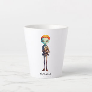 Caneca De Café Latte Criança Zombie Macabra Adorável Mas Bonita - Macab