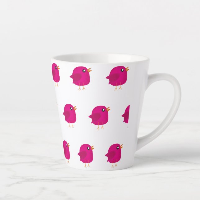 Caneca De Café Latte Crianças, passarinho fofo (Direita)