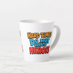 Caneca De Café Latte Criar Heróis de Gradiente Tipográfico Vibrante