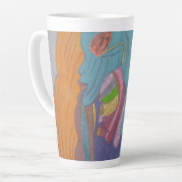 Caneca De Café Latte Criatura Feminina de Ficção Científica Fantasia
