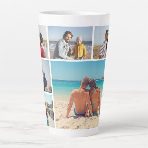 Caneca De Café Latte Crie a sua própria colagem de 6 fotos
