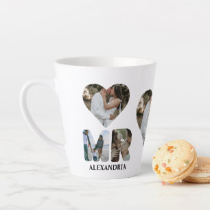Caneca De Café Latte Crie o seu próprio casal Sr. e Sra. Fotografia Mat