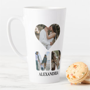 Caneca De Café Latte Crie o seu próprio casal Sr. e Sra. Fotografia Mat