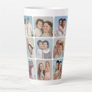 Caneca De Café Latte Crie os seus cantos redondos 9 Colagem de fotos