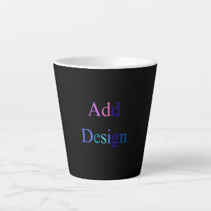 Caneca De Café Latte Crie seu próprio design personalizado preto
