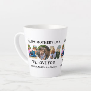 Caneca De Café Latte Crie seu próprio Feliz dia de as mães de colagem d