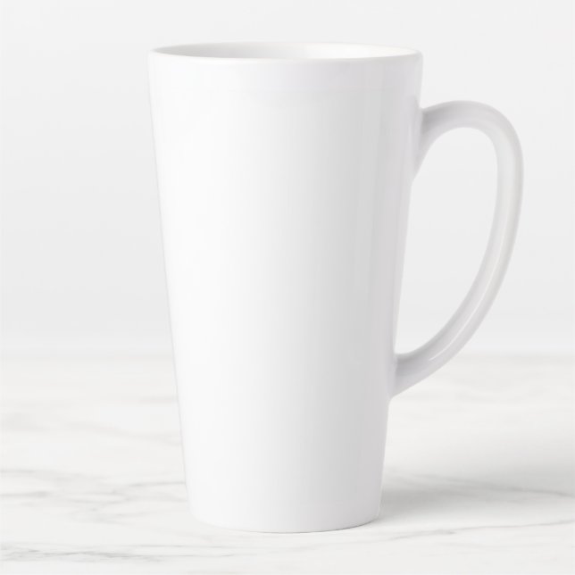 Caneca De Café Latte Crie seu próprio Sólido Branco Personalizado (Direita)