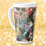 Caneca De Café Latte Crie seu próprio texto de colagem de fotos 6 perso<br><div class="desc">Crie a sua fonte de tipografia personalizada, personalizada, elegante e elegante, escrita em ouro, Aniversário / Natal / Anos novos 6, colagem fotográfica com fundo de ouro falso, cerâmica forte, micro-ondas e máquina de lavar louça, caneca de café em café. Para personalizar, basta digitar suas saudações ou nome ou texto,...</div>